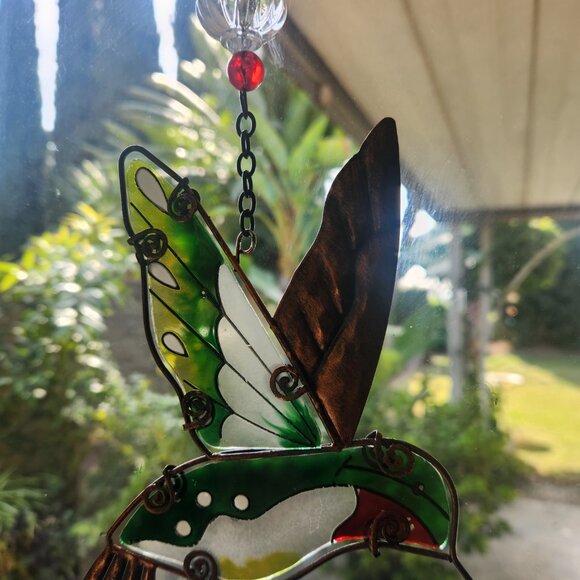 Colorful Glass Suncatcher Hummingbird Window Hanging - Picture 4 of 5